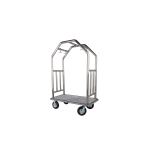 Hospitality 1 Source Estate Series Bellman Cart, 27"Wx71"Hx48"L, Gray Carpet, Brushed Stainless